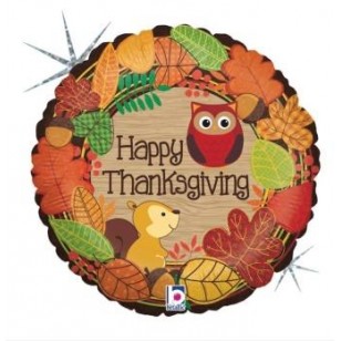 Happy Thanksgiving Woodland Animals Balloon Happy Thanksgiving Woodland Animals Balloon